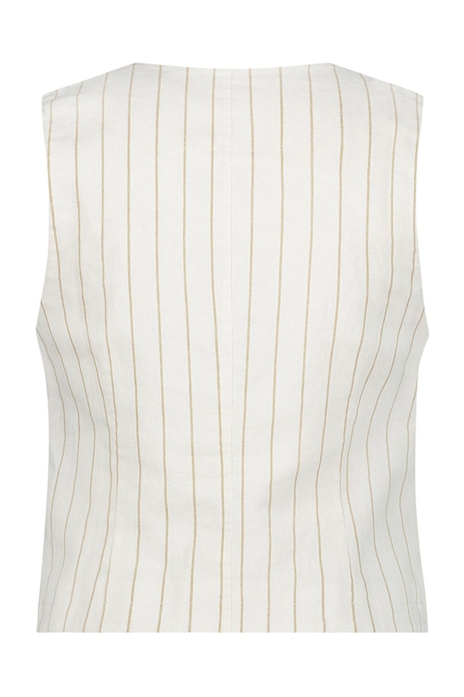 WAISTCOAT COTTON LINEN SRB4514 DARK SAND